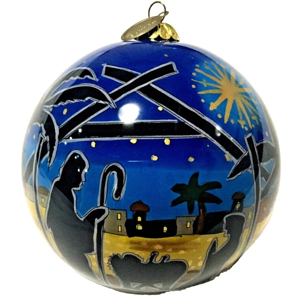 Pier 1 Imports Li Bien Nativity Jesus Christmas Ornament 2015 Hand Painted Large